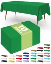 Toalha de mesa de plástico descartável, pacote com 10, 137x274cm, verde