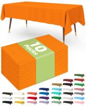 Toalha de mesa de plástico descartável, pacote com 10 unidades para festas, laranja