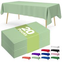 Toalha de mesa de plástico descartável Pureegg, 20 pacotes, verde sálvia