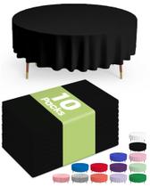 Toalha de mesa de plástico descartável Pureegg 84" - pacote com 10 unidades pretas