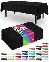 Toalha de mesa de plástico descartável Pureegg, pacote com 6, 137x274cm, preta Toalha de mesa de plástico descartável Pureegg, pacote com 6, 137x274cm, preta
