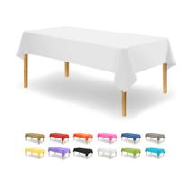 Toalha de mesa de plástico, dimensões de festa, branca para retângulo: 54x108in