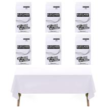 Toalha de mesa de plástico, pacote com 6, Eleclassi Premium, branca, 137x274cm Toalha de mesa de plástico, pacote com 6, Eleclassi Premium, branca, 137x274cm