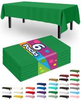 Toalha de mesa de plástico Pureegg, pacote com 6 unidades, 137x274 cm, verde impermeável