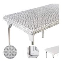Toalha de mesa de plástico Toalha de mesa com estampa prateada 180x75cm, 2 unidades Toalha de mesa de plástico Toalha de mesa com estampa prateada 180x75cm, 2 unidades