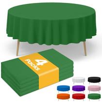 Toalha de mesa de plástico verde Niuara redonda 84", pacote com 4 St Patricks
