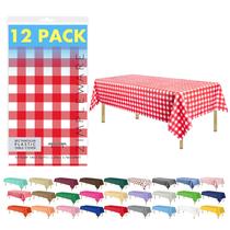 Toalha de mesa de plástico ZIMPLEWARE Premium Red Gingham 12 Pk 137x274cm