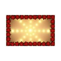 Toalha De Mesa De Poliéster Com Tema De Natal Padrão De Flores Natalinas Redonda Quadrada Para