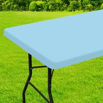 Toalha de mesa de poliéster impermeável para mesa dobrável de 6 pés Toalha de mesa de poliéster impermeável para mesa dobrável de 6 pés