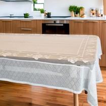 Toalha de Mesa de Renda Clássica Branca Retangular 200x140cm