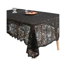 Toalha De Mesa De Renda Francesa Com Padrão De Cauda De Fênix Preta Para Decoração De Sala De Estar Toalha De Mesa De Renda Francesa Com Padrão De Cauda De Fênix Preta Para Decoração De Sala De Estar