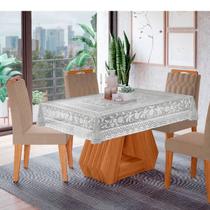 Toalha De Mesa De Renda Quadrada 4 Lugares Coqueiro 1,60x1,60