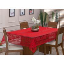 Toalha De Mesa De Renda Retangular 2,20M X 1,40M Vermelho