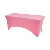 Toalha De Mesa De Spandex Preta 4x6FT Ajustável Para Mesa Retangular Dobrável Resistente a Rugas