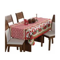 Toalha De Mesa Decorativa Natalina 6 Lugares Papai Noel