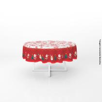 Toalha de Mesa Decorativa Redonda 4 Lugares Natal Flocos de Neve Toalha de Mesa Decorativa Redonda 4 Lugares Natal Flocos de Neve