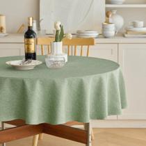 Toalha de mesa Decorelia Faux Linen redonda 152cm verde impermeável Toalha de mesa Decorelia Faux Linen redonda 152cm verde impermeável