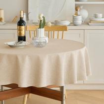 Toalha de mesa Decorelia Mesa redonda impermeável 150cm bege Toalha de mesa Decorelia Mesa redonda impermeável 150cm bege