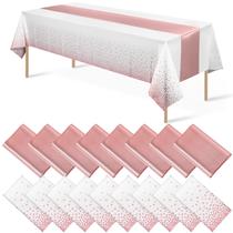 Toalha de mesa descartável de plástico MASHAN e conjunto de corredores de cetim 137x274cm