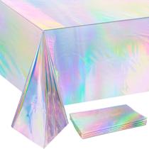 Toalha de mesa descartável OHOME, pacote com 4, iridescente, 137 x 274 cm