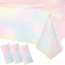 Toalha de Mesa Descartável Riakrum Rainbow Pastel - 274x137cm (3 Unidades)