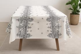 Toalha de mesa dias linhão 1,40 x 1,40 - bordado preto