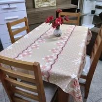 Toalha de mesa dias linhão 1,40 x 1,40 - flor rosa Toalha de mesa dias linhão 1,40 x 1,40 - flor rosa