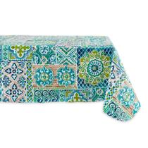 Toalha de mesa DII Spanish Tile Print Vinil impermeável 152x259cm Toalha de mesa DII Spanish Tile Print Vinil impermeável 152x259cm