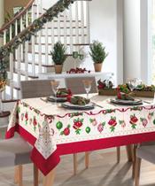 Toalha de Mesa Döhler Athenas Natal Quadrada 1,40 M x 1,40 M
