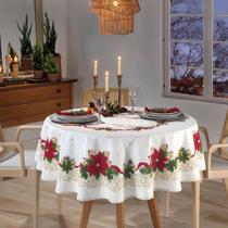 Toalha de Mesa Döhler Athenas Natal Redonda 1,60 m Toalha de Mesa Döhler Athenas Natal Redonda 1,60 m