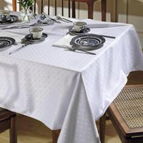 Toalha de Mesa Dohler Quadrada 4 Lugares 140x140cm Jacquard Requinte II TJ-5796 Branco