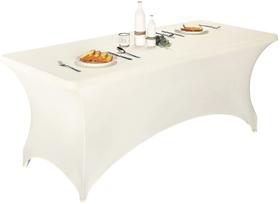 Toalha de Mesa Elástica Wokex Spandex - 10 Pés, Branca (2 Peças)