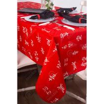 Toalha de Mesa em Gorgurinho Japonês Vermelho Toalha de Mesa em Gorgurinho Japonês Vermelho