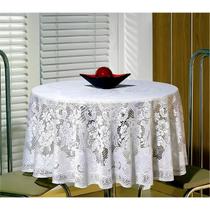 Toalha de Mesa em Renda Redonda Floral 1,6m 4 lugares Beija Flor
