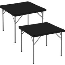 Toalha de mesa Enjoyidea Square Fited 86x86cm, pacote com 2 unidades, preta