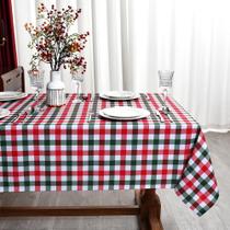 Toalha de mesa Essifunia Vermelha Verde Xadrez 147x260 cm Impermeável