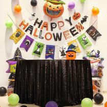 Toalha de mesa Eternal Beauty Black Sequin 275cm Halloween