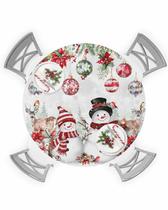 Toalha de mesa Ewdewwo Christmas Snowman Poinsettia para 45-54 polegadas Toalha de mesa Ewdewwo Christmas Snowman Poinsettia para 45-54 polegadas