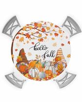 Toalha de mesa Ewdewwo Fall Pumpkin Elastic Redonda Toalha de mesa Ewdewwo Fall Pumpkin Elastic Redonda