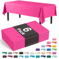 Toalha de mesa Exquisite Premium Plastic 137 cm x 274 cm Cerise, pacote com 6 Toalha de mesa Exquisite Premium Plastic 137 cm x 274 cm Cerise, pacote com 6