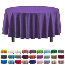 Toalha de mesa Exquisite Premium Plastic 213 cm redonda roxa x6