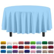 Toalha de mesa Exquisite Premium Plastic 84 cm redonda azul claro