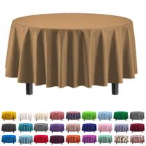 Toalha de mesa Exquisite Premium Plastic, 84 polegadas, ouro redondo x12