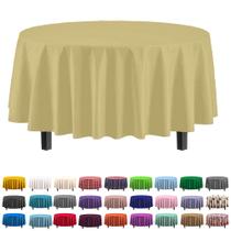 Toalha de mesa Exquisite Premium Plastic 84 polegadas redonda amarela clara