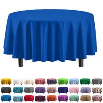 Toalha de mesa Exquisite Premium Plastic 84 polegadas redonda azul escuro