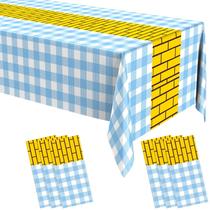 Toalha de mesa Fanfanwin Yellow Brick Runner 137x274cm 6 peças azul
