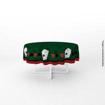 Toalha de Mesa Felpuda Redonda Nypes Poker Truco