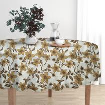 Toalha de Mesa Firenze Redonda Ø140cm Floral Bege