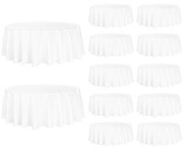 Toalha de mesa Fivenl branca de poliéster 229 cm redonda (pacote com 12) Toalha de mesa Fivenl branca de poliéster 229 cm redonda (pacote com 12)