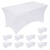 Toalha de mesa Fixwal, elastano, 6 pés, capa de mesa, pacote com 10 unidades, branca Toalha de mesa Fixwal, elastano, 6 pés, capa de mesa, pacote com 10 unidades, branca